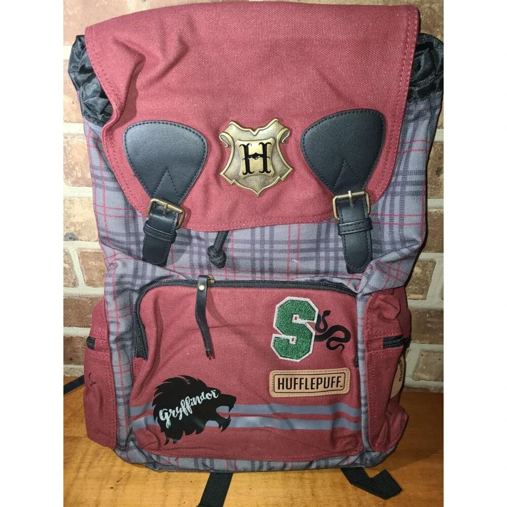 Plaid Harry Potter Rucksack Backpack Hufflepuff Gryffindor Wisdom Learning Wit